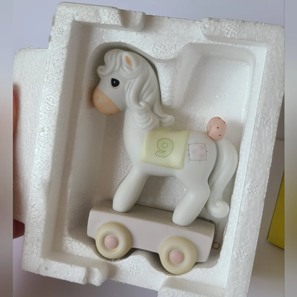Vintage Precious Moments Birthday Train 9 Year Old Horse Collectible Figurine - Picture 2 of 14